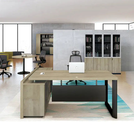 Precio de fábrica Nuevo diseño de madera La estantería de madera Archivador ejecutivo de oficina de almacenamiento con puerta de vidrio