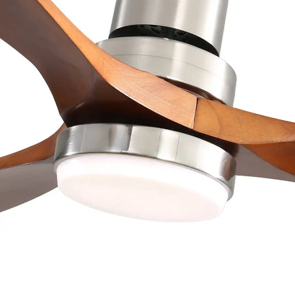 Ceiling Fan with Lights; 52" Ceiling Fan with Remote Control; Noiseless Reversible DC Motor and 3 Wood Blades; Timer; 6 Speed for Patio Bedroom; Office; Light Brown