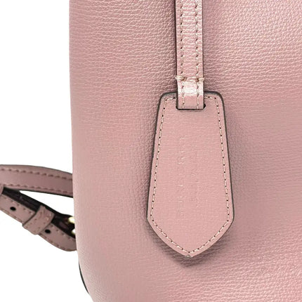 NEW Burberry Pink Haymarket Lone Small Leather Crossbody Bucket Bag