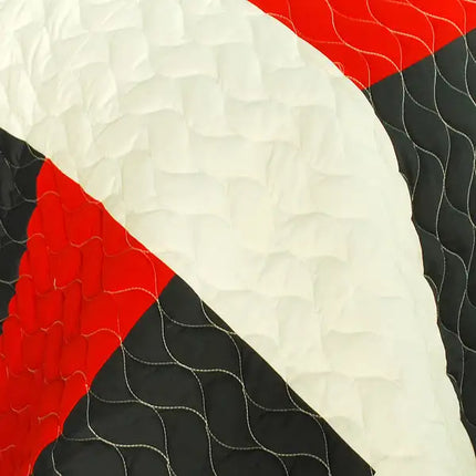 [Time and Tide] 3PC Vermicelli-Quilted Patchwork Quilt Set (Full/Queen Size)