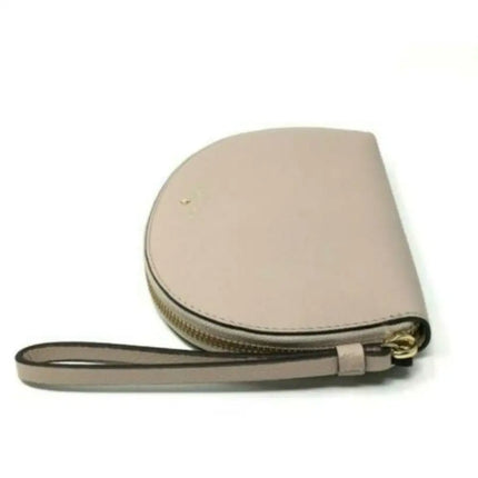 NEW Kate Spade Beige Larchmont Avenue Shara Leather Wristlet Clutch Bag