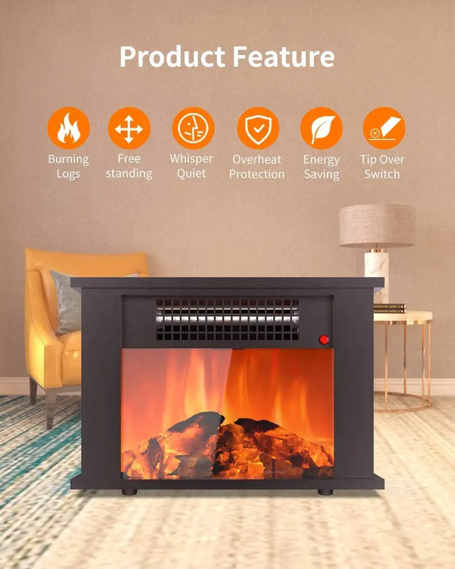 KUPPET Portable Mini Tabletop Electric Fireplace Space Heater