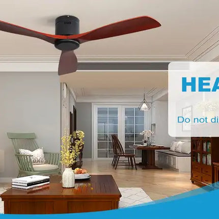 Ceiling Fan ; Remote Control; 52" Matte Black Indoor Outdoor Wood Ceiling Fan with 3 Fan Blades; Noiseless Reversible DC Motor for Patio Living Room; Bedroom; Office; Matte Black