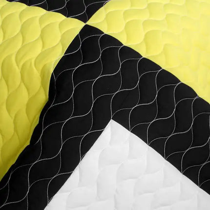 [Dawn and Sunset] Brand New Vermicelli-Quilted Patchwork Quilt Set Full/Queen