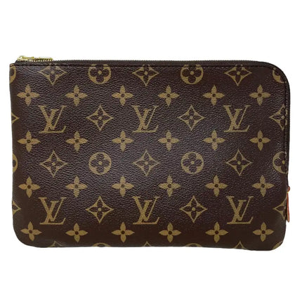 NEW Louis Vuitton Brown Monogram Coated Canvas Etui Voyage PM Clutch Pouch Bag