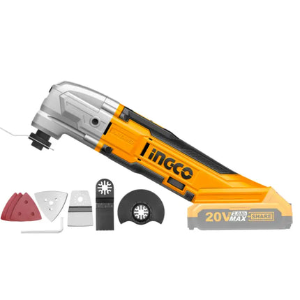 INGCO 20V Cordless DIY Oscillating Tool Kit with 8 PCS Accessory Kit (Tool only) CMLI2001A
