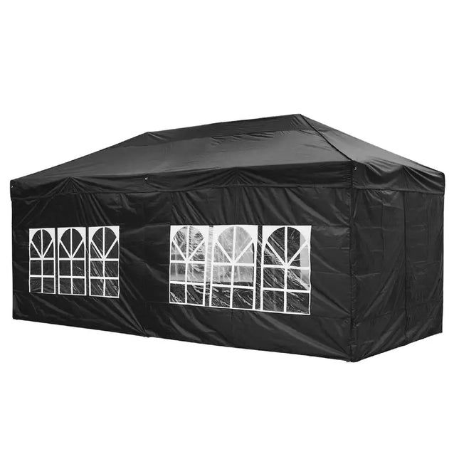 Gazebo plegable con dosel EZ Pop Up de 10 x 20 pies/negro