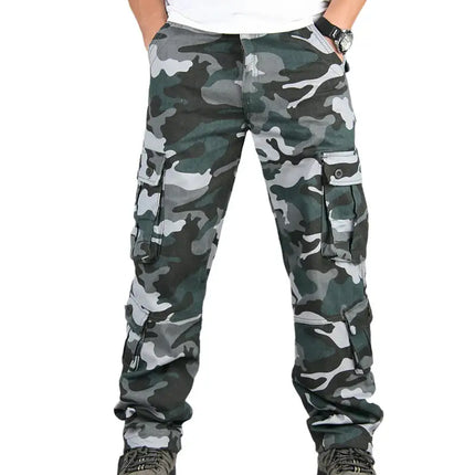 Men's Casual Military Pants Camo Cargo Work Pants Trousers - Vickie Lynn's