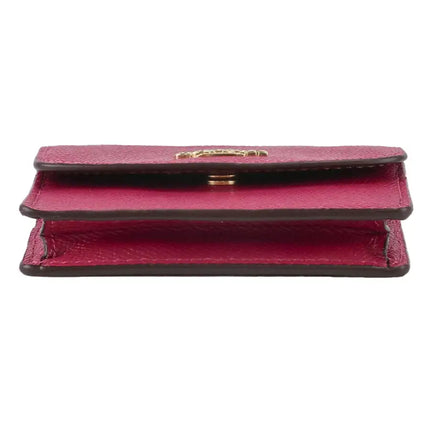 NEW Coach Pink Flap Card Case on Lanyard Leather Crossbody Bag