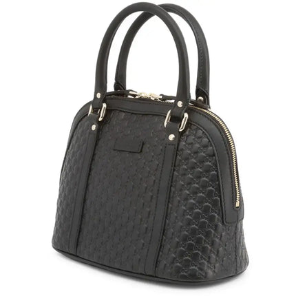 NEW Gucci Black Mini Convertible Micro GG Guccissima Dome Leather Satchel Shoulder Bag