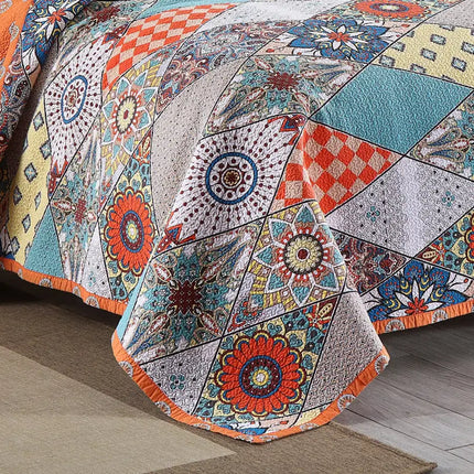 Juego de edredón de algodón de 3 piezas, colcha reversible, juego de colcha ligera para cama tamaño Queen/completo durante todas las estaciones