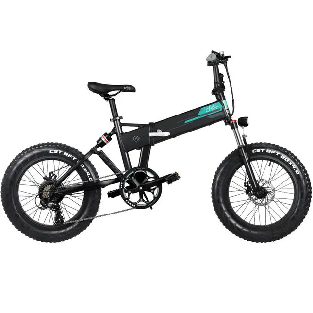 Fiido M1 Bicicleta de montaña eléctrica plegable con neumáticos gruesos de 20 ", motor de 250 W, cambio de 7 velocidades, pantalla LED de 3 modos