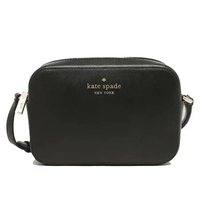 NEW Kate Spade Black Staci Mini Crossgrain Leather Camera Crossbody Bag