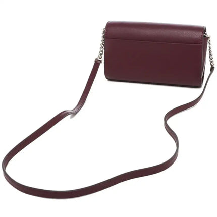 NEW Kate Spade Brown Cherrywood Staci Small Flap Crossgrain Leather Crossbody Bag