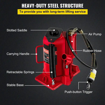 Heavy Duty Auto Truck RV Repair Manual Air Hydraulic Bottle Jack 20/32/50 Ton