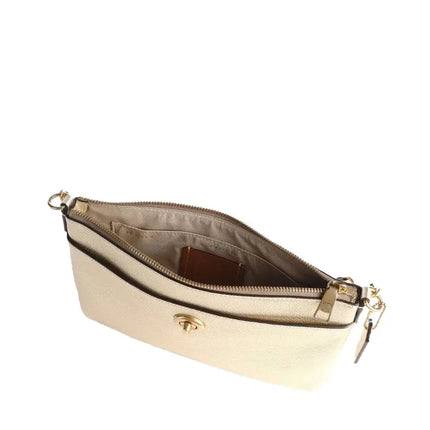 NEW Coach Gold Polly Metallic Leather Crossbody Bag