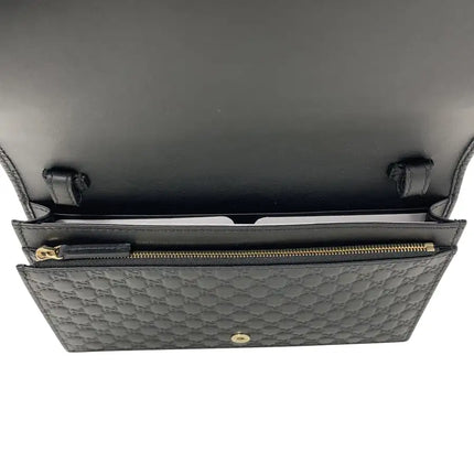 NEW Gucci Black Micro GG Guccissima Crossbody Wallet Bag Purse
