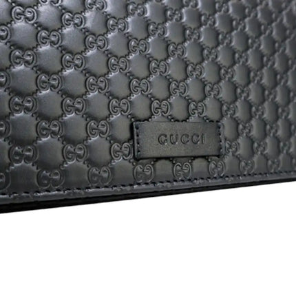 NEW Gucci Black Micro GG Guccissima Crossbody Wallet Bag Purse