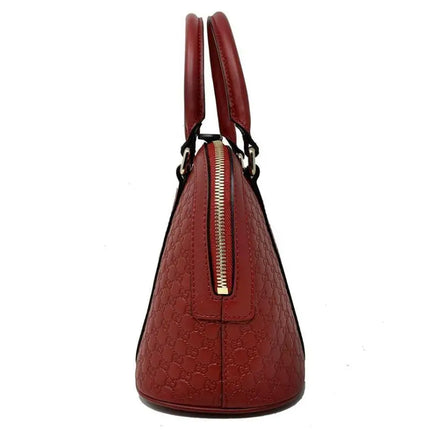 NEW Gucci Red Mini Convertible Micro GG Guccissima Dome Leather Satchel Shoulder Bag
