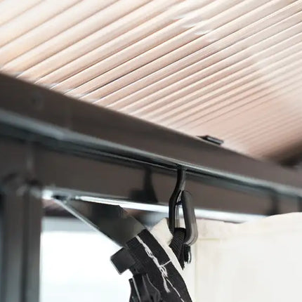 10x12 Hardtop Gazebo,UV 50+ Outdoor Canopy with Mosquito Netting and Curtains, Outdoor Shelter