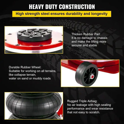 Gato neumático de elevación rápida, bolsa Triple móvil plegable portátil, Gato de aire