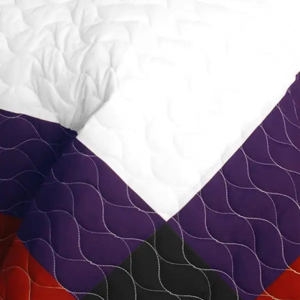 [Pretty Raisin] 3PC Vermicelli - Quilted Patchwork Quilt Set (Full/Queen Size)