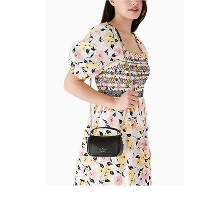 NEW Kate Spade Black Smoosh Mini Pebbled Leather Crossbody Bag