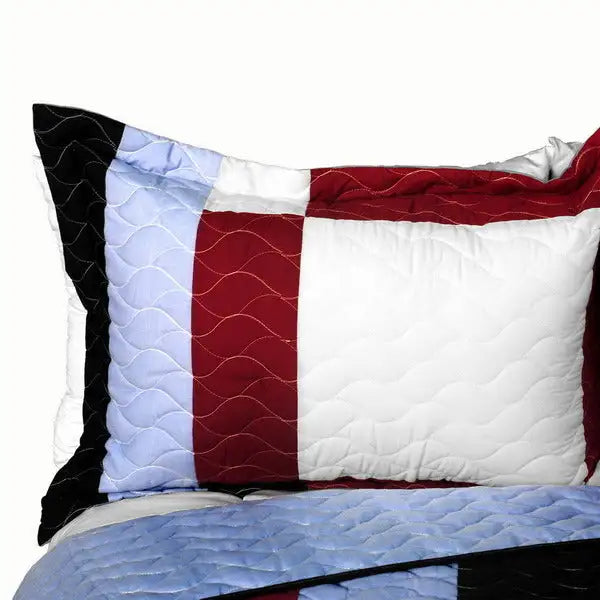 [Elegant Voice] Brand New Vermicelli-Quilted Patchwork Quilt Set Full/Queen