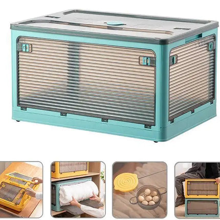 Household Clothes Quilt Storage Folding Plastic Transparent Wardrobe Storage and Finishing Boxes