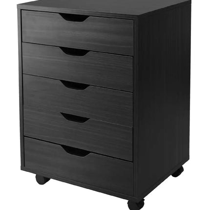 Halifax Cabinet for Closet / Office, 5 Drawers, Black
