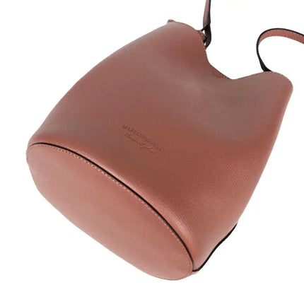 NEW Burberry Pink Haymarket Lone Small Leather Crossbody Bucket Bag