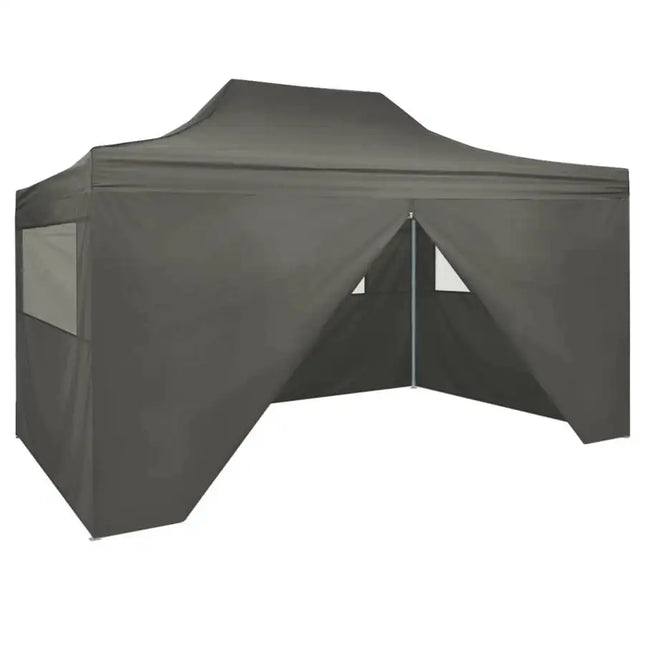 Foldable Tent Pop-Up with 4 Side Walls 9.8'x14.8' Anthracite