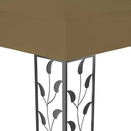 Gazebo with Double Roof 118.1"x157.5" Taupe 180 g/m?