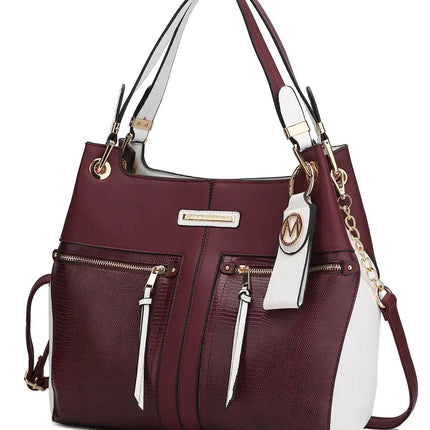 MKF Collection Sofia Tote Handbag with Keyring Vegan Leather For Women by Mia k