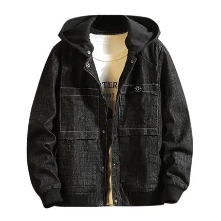 Men Casual Autumn&Winter Jacket Hoodies Long Sleeve Sweatshirt Outwear Coat Cowboy Men's Jean Chaqueta Hombre 9.2