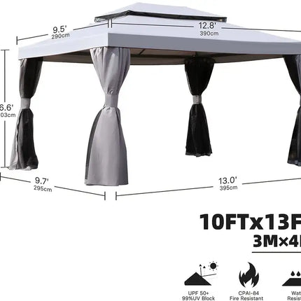 SR Gazebo for Patios Outdoor Gazebo with Mosquito Netting and Curtains Outdoor Privacy Screen for Deck Backyard