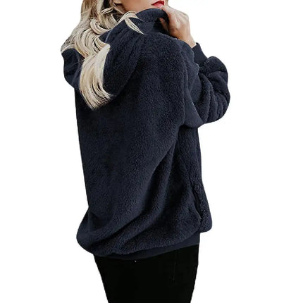 Women's Fleece Hoodies Fuzzy Oversized Sweatshirt Hooded with Pockets