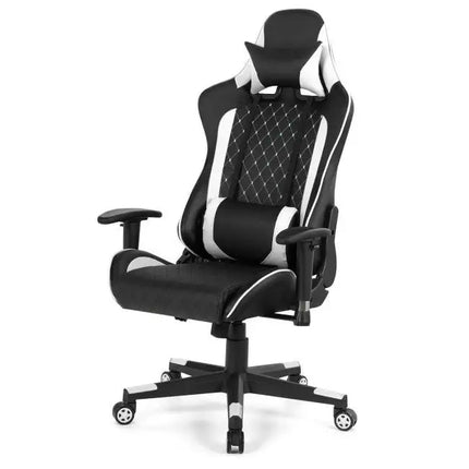 Massage Gaming Chair with Lumbar Support and Headrest
