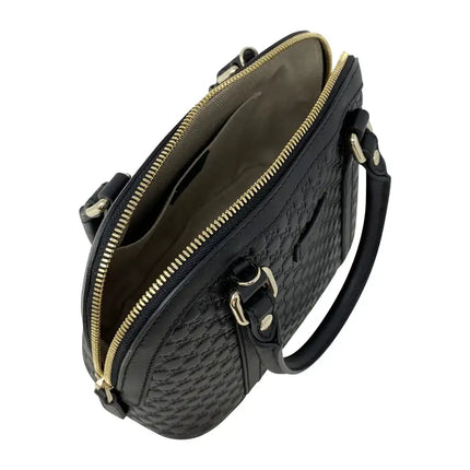 NEW Gucci Black Mini Convertible Micro GG Guccissima Dome Leather Satchel Shoulder Bag