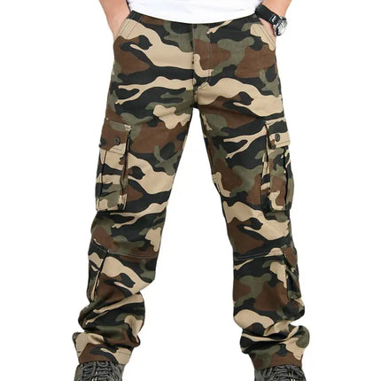 Men's Casual Military Pants Camo Cargo Work Pants Trousers - Vickie Lynn's