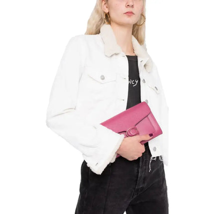 NEW Coach Pink Tabby Chain Clutch Leather Clutch Crossbody Bag