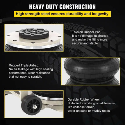 Gato neumático de elevación rápida, bolsa Triple móvil plegable portátil, Gato de aire