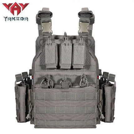 YAKEDA policía militar caza al aire libre CS equipo de juego de liberación rápida campo de batalla con armas chaleco táctico multicámara negro
