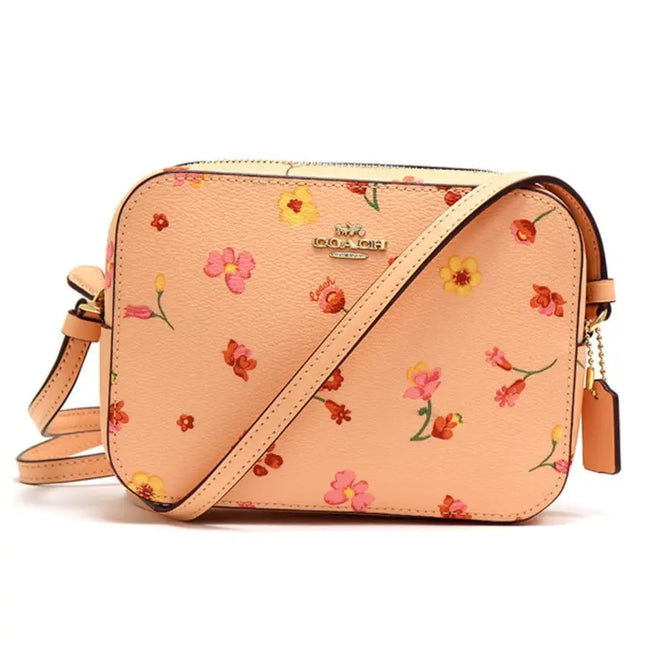 NEW Coach Pink Mini Mystical Floral Print Canvas Camera Crossbody Bag