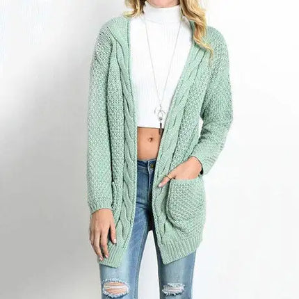 Womens Sweater Cardigans Boho Long Sleeve Open Front Chunky Warm Cardigans Pointelle Pullover Sweater Blouses