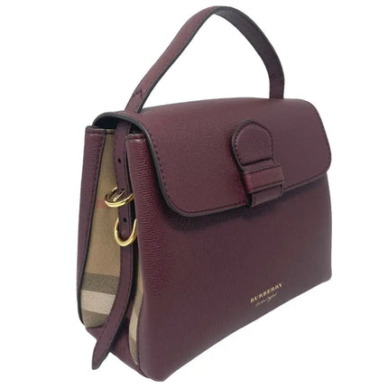 NEW Burberry Burgundy Small Camberley House Check Leather Crossbody Bag