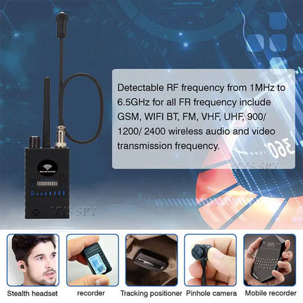 G328B RF Signal Detector Wifi GPS Bug Mini Anti  Camera Detector For GSM Tracker Device GPS Radar Radio Find