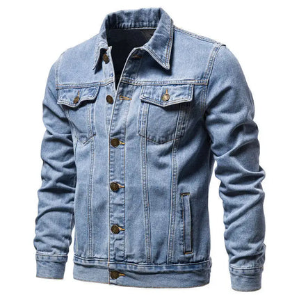 Men's Denim Jacket Casual Button Down Jeans Coat