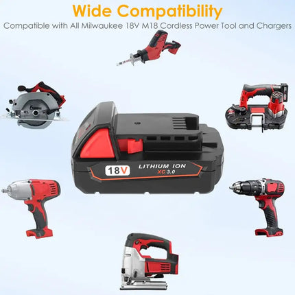 18V Battery Replacement Compatible with Milwaukee 18V M18