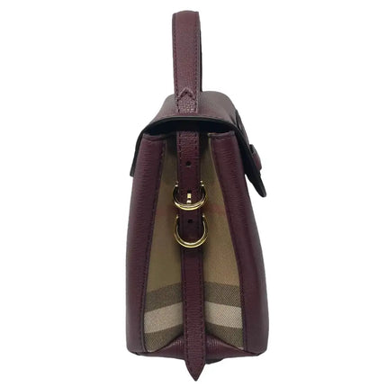 NEW Burberry Burgundy Small Camberley House Check Leather Crossbody Bag